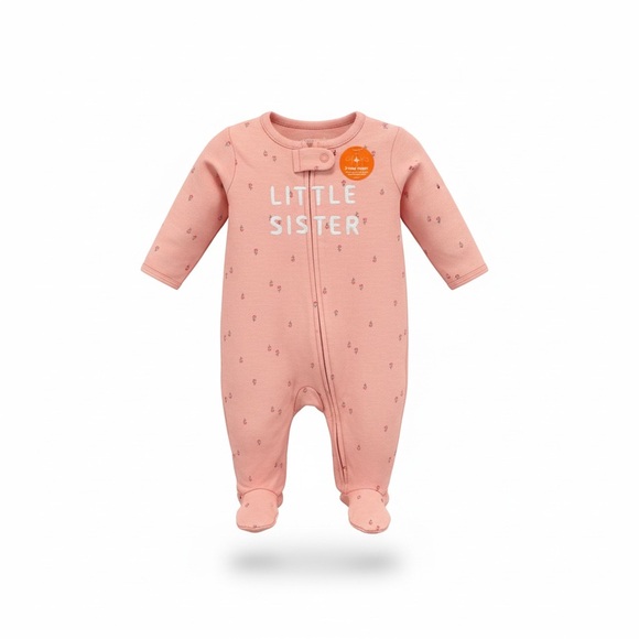 Cat & Jack Blush 'Little Sister' Footie - Picture 2 of 4